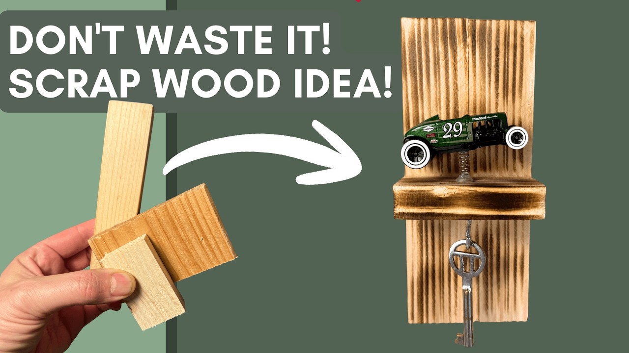 DIY Car Key Rack from Scrap Wood  Perfect for the Man Cave - ASMR CRAFT -NO TALKING