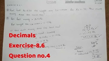 Exercise8.6 Question no.4-Decimals-6th class/ncert