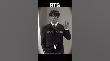 BTS self introduction time #bts #v #jin #jhope #jimin #rm #suga #jungkook