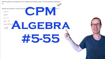 CPM Algebra Chapter 5 Problem 55