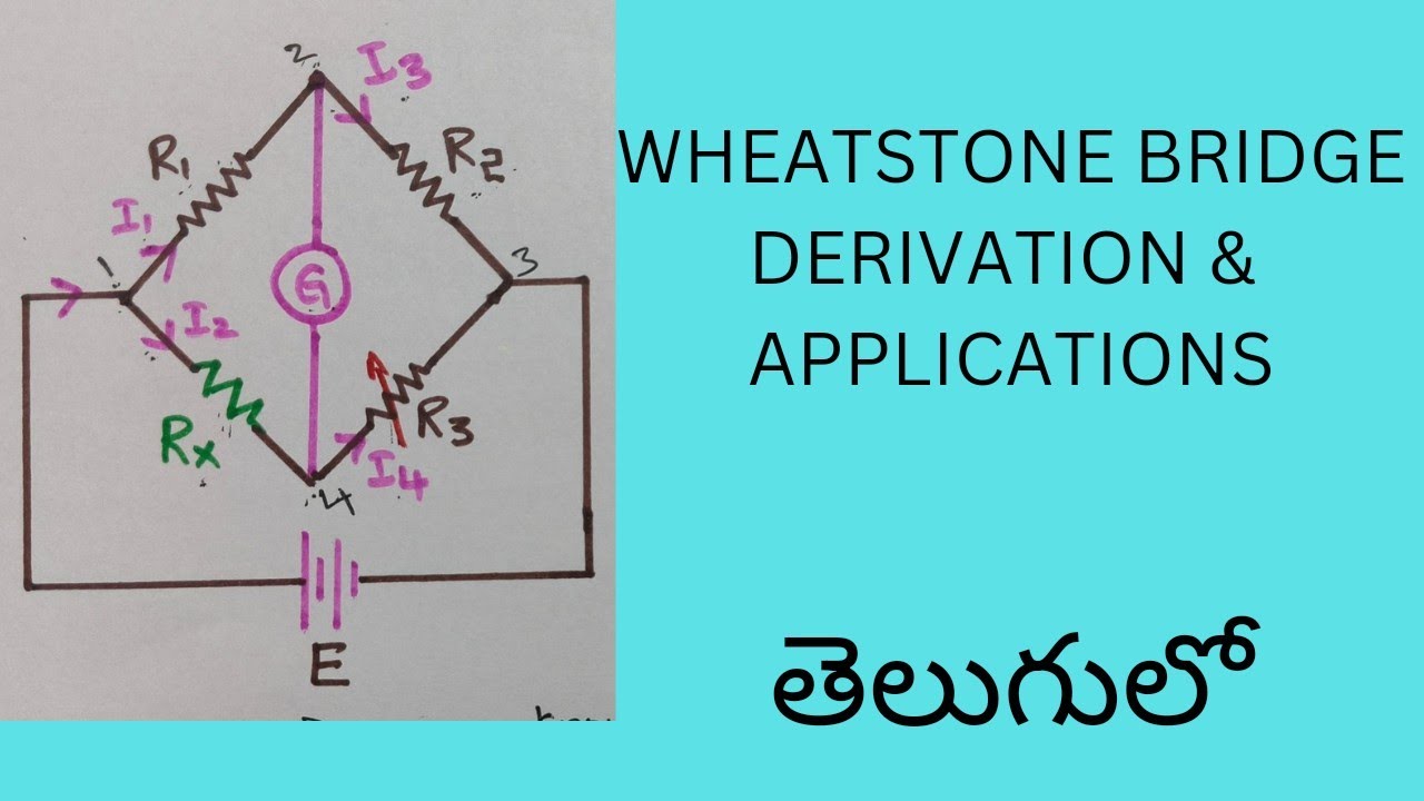 WHEATSTONE BRIDGE (Derivation & Applications) in Telugu - YouTube
