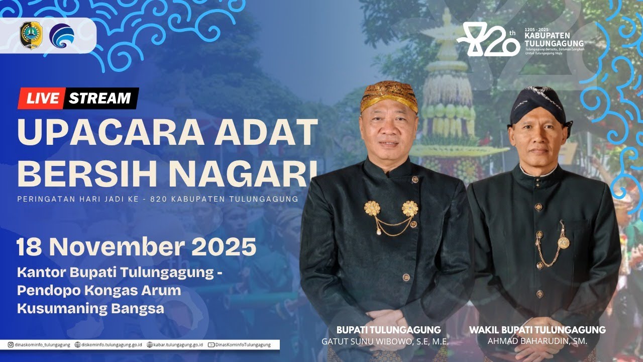 IVE UPACARA ADAT BERSIH NAGARI PERINGATAN HARI JADI KE-820 KABUPATEN TULUNGAGUNG TAHUN 2025