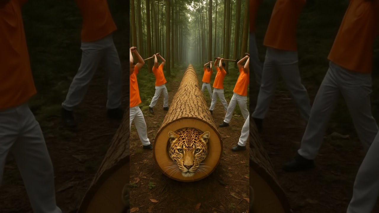 Epic Rescue Leopard Trapped Inside Tree Trunk !  