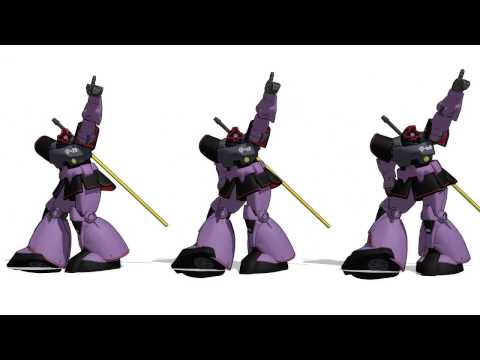 【MMD】黒い三連星でshake it!