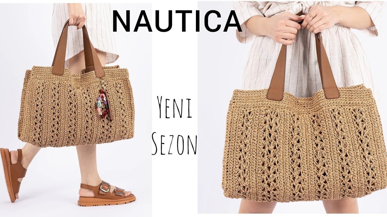NAUTICA MARKA ÖRGÜLÜ HASIR OMUZ ÇANTASI YAPIMI🧶 #markachallenge