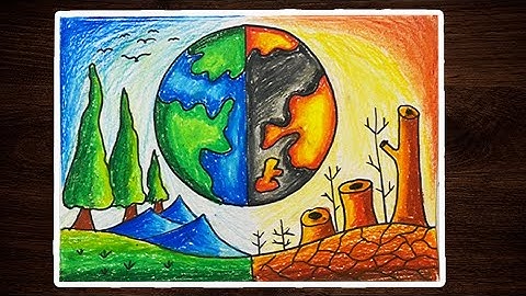 How to draw world environment day poster, posters to protect the forest, tranh cổ động #smileart