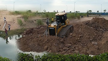[Part01] New Project just started Bulldozer SHANTUI DH17C2 Push gravel stones into water
