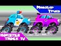 Monster truck and police car racing  new cartoon for kids