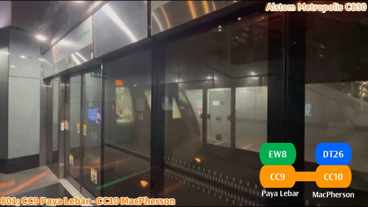 ⁴ᴷ⁶⁰ [SMRT] PYL-PPJ shuttle ~ Alstom Metropolis C830 [801] CC9 Paya Lebar - CC10 MacPherson