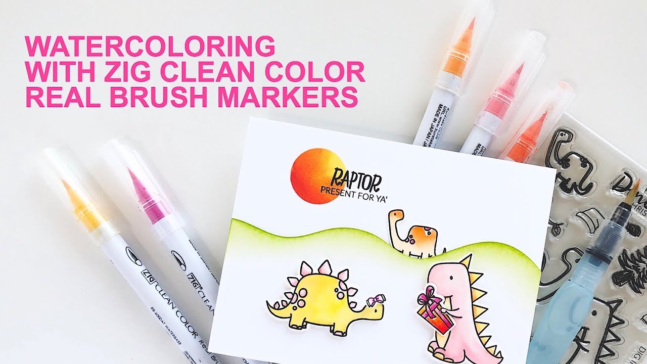 WATERCOLORING WITH CLEAN COLOR REAL BRUSH MARKERS - YouTube