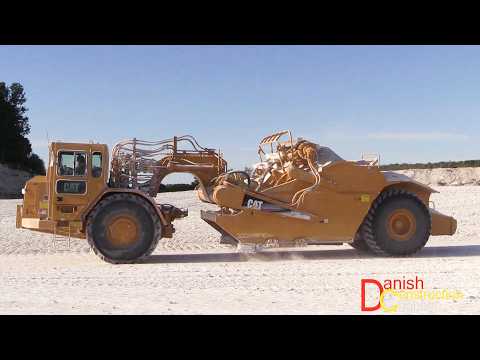 Cat 623 Elevating Scraper Working In A Lime Quarry - YouTube