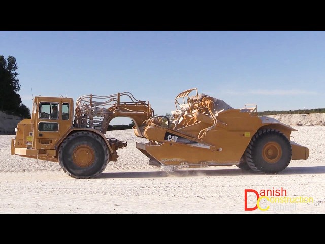Cat 623 Elevating Scraper Working In A Lime Quarry - YouTube