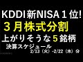 2月と3月の株式分割で注目のセブン&アイ、SANKYO、川崎汽船、富士通、JR東、富士フイルム、三菱重工業。新NISAの最新ランキングはKDDI。~あす上がる株。最新の日本株での株式投資のお話です~