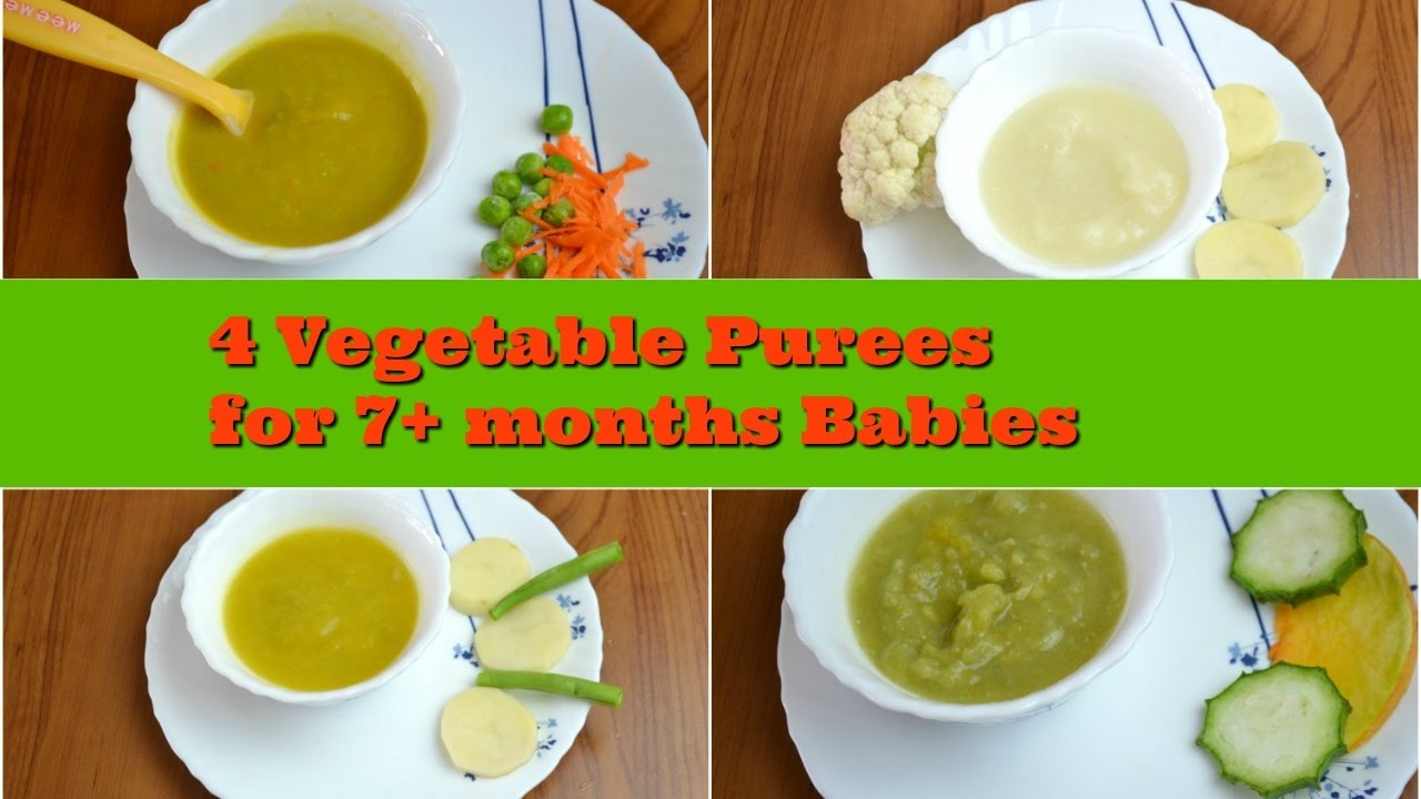 4 Vegetable Purees for 7+ months old Babies| Stage 1 veg ...