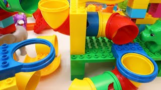 Satisfying Marble Run Race ASMR Building Blocks Big Tubes and Slides