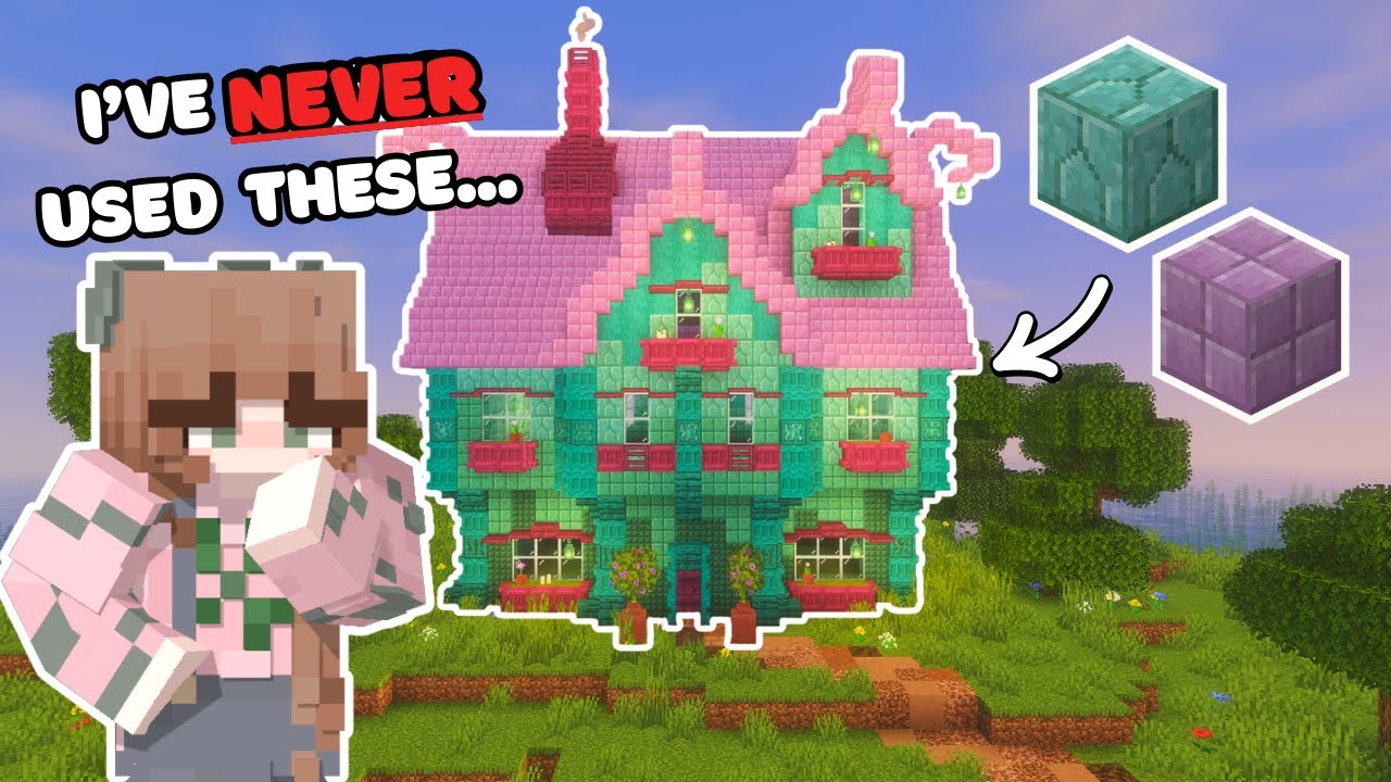 Let's build a Minecraft house with Prismarine & Purpur!