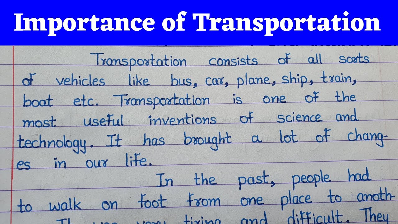 importance of transportation essay
