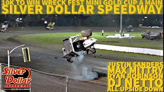410 Sprint Car Mini Gold Cup A Main Event: 40 Lap Wreck Fest at Silver Dollar Speedway