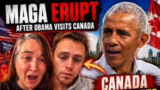 BREAKING:MAGA LOSES IT AFTER OBAMA RECEIVES HERO WELCOME IN CANADA/ americans React.