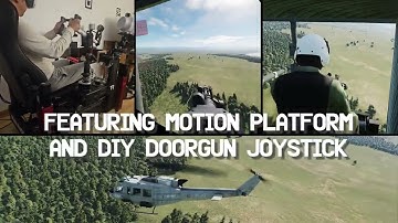 DCS World UH1H Huey doorgun multicrew on 3 DoF motion platform