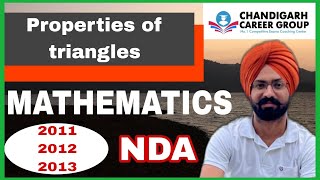 Properties of triangle 2011 2012 2013 NDA mathematics previous year questions by Sandeep Brar