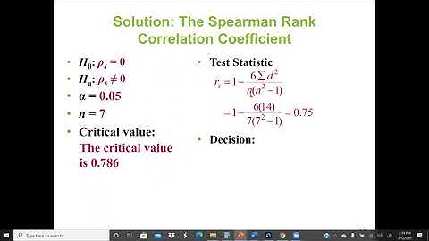 Rank Correlation Test:  Using Spearman Rank Correlation Coefficient Nonparametric Test - Statistics