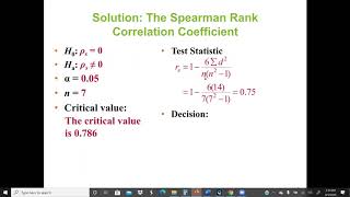 Rank Correlation Test:  Using Spearman Rank Correlation Coefficient Nonparametric Test - Statistics