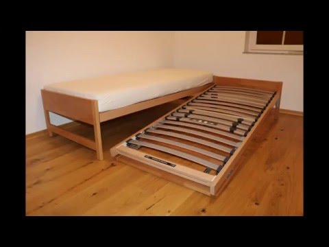 Video: Hockerbett: Großes Modell, Das Sich Wie Ein Bett Ausklappen Lässt