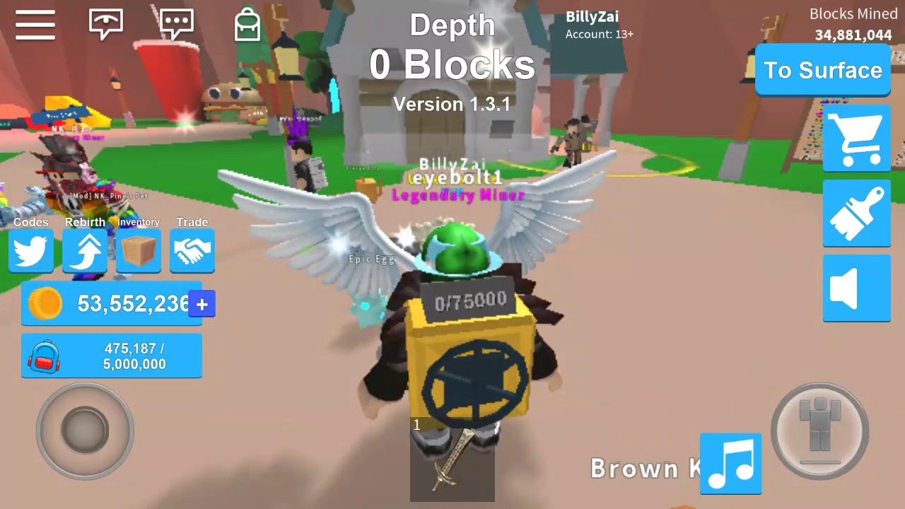 Roblox Mining Simulator New Legendary Wings Angelic Wings Hat And - all hats in mining simulator roblox