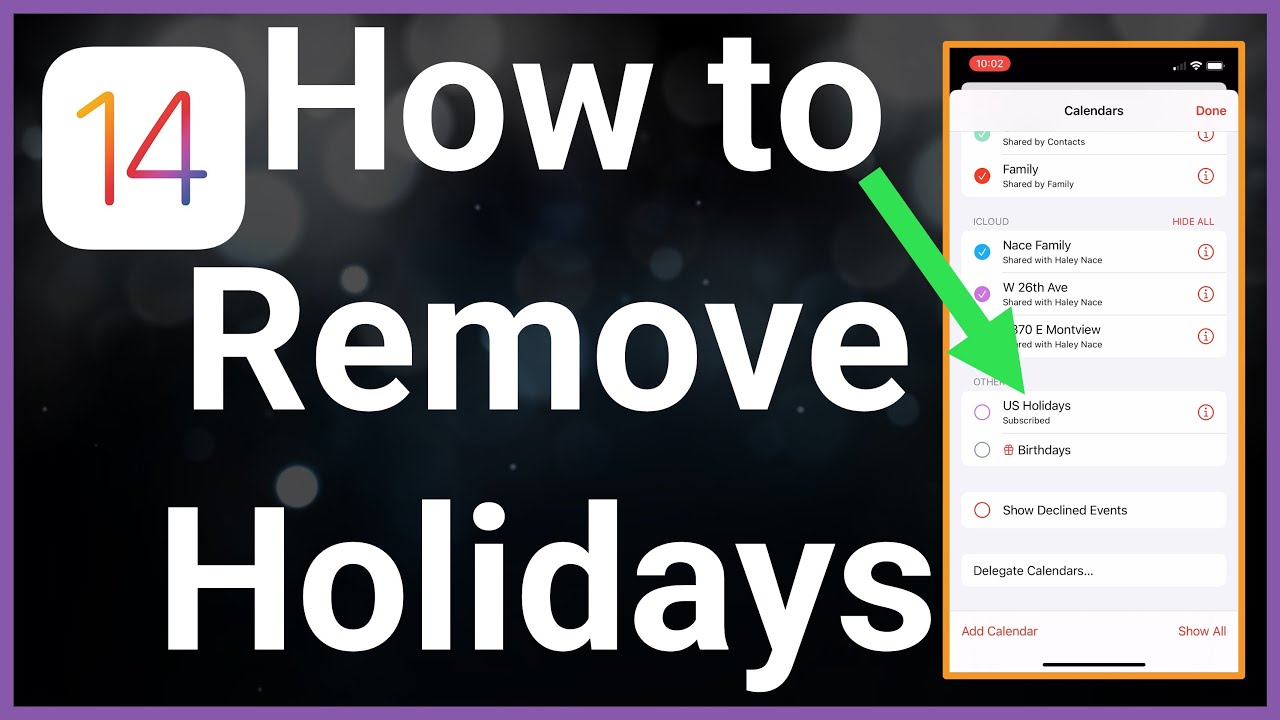 How To Remove US Holidays From iPhone Calendar YouTube