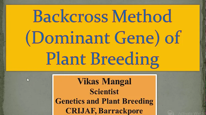 Backcross Method for Dominant Gene Transfer | Vikas Mangal, Scientist (ICAR - CRIJAF) - DayDayNews