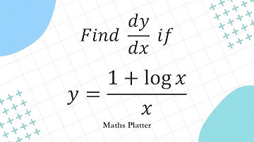 AP Calculus AB | CBSE Class 12 Maths | Calculus: Quotient Rule for y = (1+log(x))/x