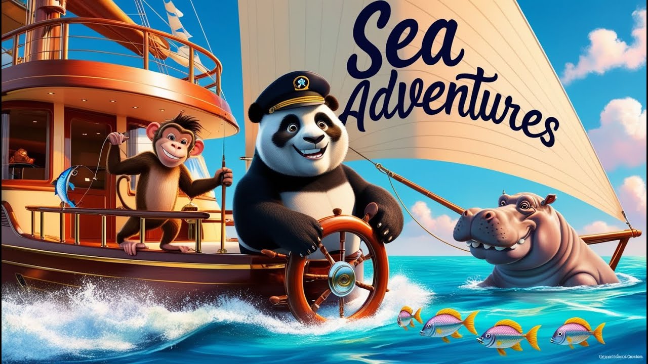 Captain Panda and Monkey's Ocean Adventure | Kids Cartoon | kids rhymes | kids poem |