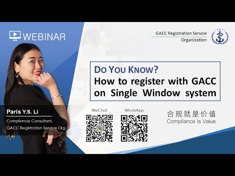 how to register GACC food registration online system singlewindow