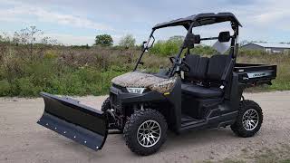 Crossfire 200cc UTV With Snow Plow And Dump Bed - Monster Golf Carts Camo Edition