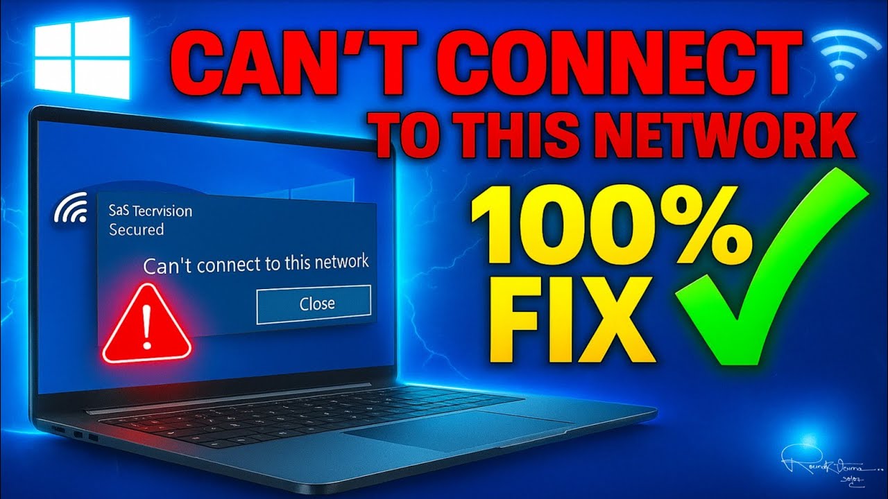 Can't Connect to This Network on Windows 10 – 100% Working Fix [2025 ...