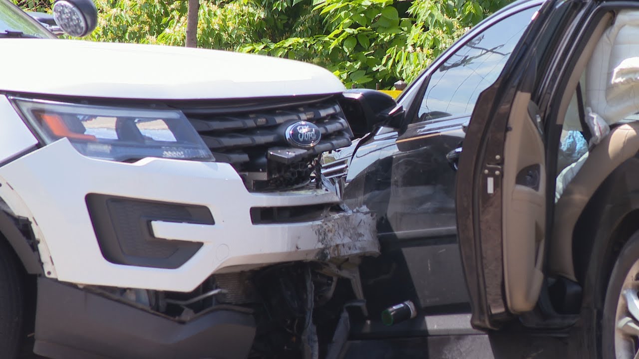 Police cruiser and car collide in Avondale - YouTube