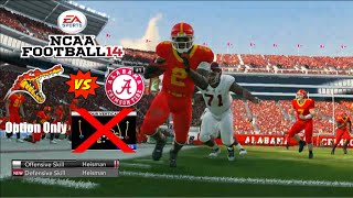 NCAA 14 - Beating Alabama With FCS NW Using Only Options on Heisman Difficulty 2P