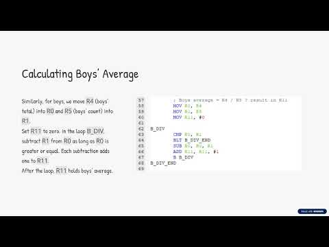 Assembly code  on Array
