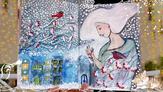 Art Therapy Journal Tutorial Winter Stillness Prompt Free Downloadable Template