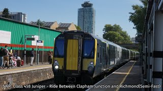 *Soon to Go* SWR: Class 458 Juniper(458 424) - Semi-Fast ride between Clapham Junction and Richmond
