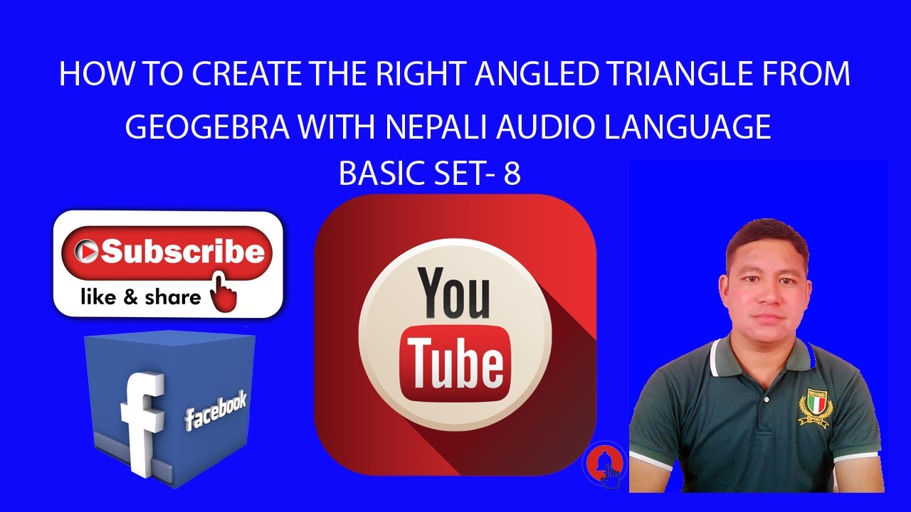 HOW TO CREATE THE RIGHT ANGLED TRIANGLE FROM GEOGEBRA WITH NEPALI AUDIO ...