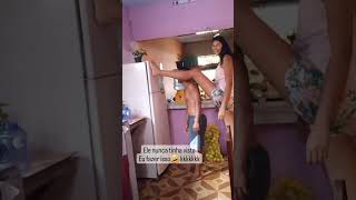 Tall woman towers over short husband Profile