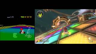 Mario Kart 8 VS Mario Kart 64: Rainbow Road 64