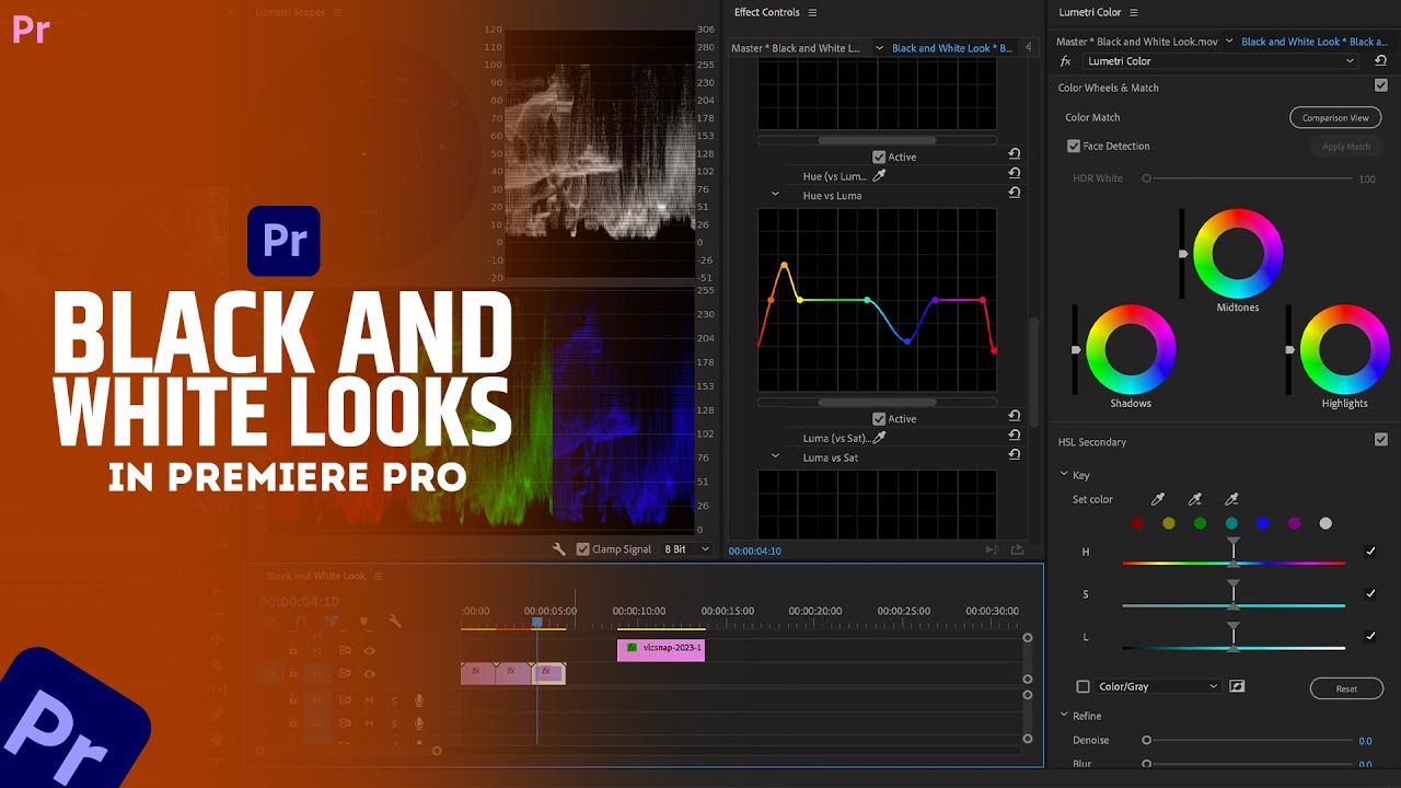 How to create a proper black and white look in Premiere Pro | Lumetri ...