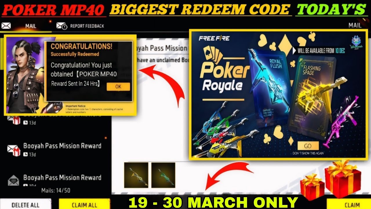 POKER MP40 REDEEM CODE TODAY 🤯| GET FREE POKER MP40 SKIN | CLAIM POKER MP40 FREE | MY GOD GAMER