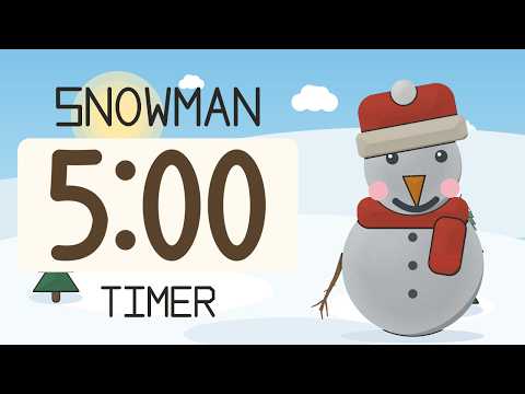 5 Minute Snowman Timer ❄️ | Winter Countdown with Music