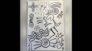 Aboriginal symbols using ink.