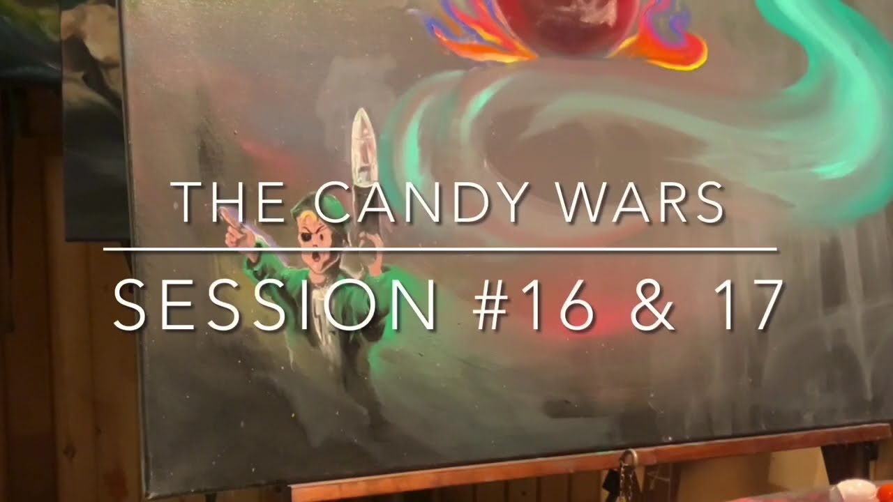 Candy Wars Session 16 & 17 Original Oil Painting No A.I. Surreal Absurdist Speed Painting 