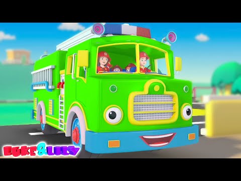 Ruedas En El Camión De Bomberos Canción De Vehículo De Emergencia Para Niños